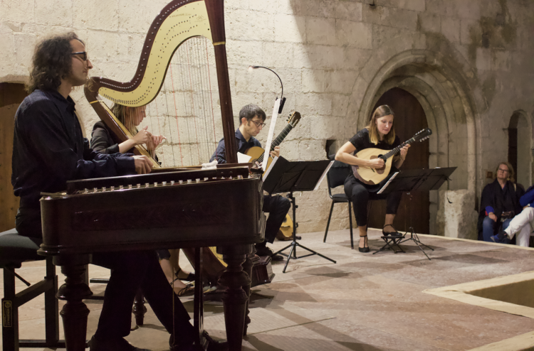 Quatuor à cordes pincées et frappées de C Barré en concert